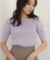 NATURAL BEAUTY BASIC | ドルマンギャザーリブニット(ニット/セーター)