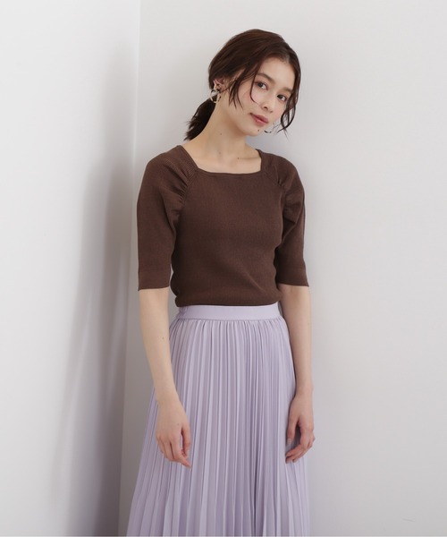 NATURAL BEAUTY BASIC（ナチュラルビューティーベーシック）の「ドルマンギャザーリブニット（ニット/セーター・レディース・ベージュ/ブラウン/ラベンダー・MEDIUM）」の16枚目の写真