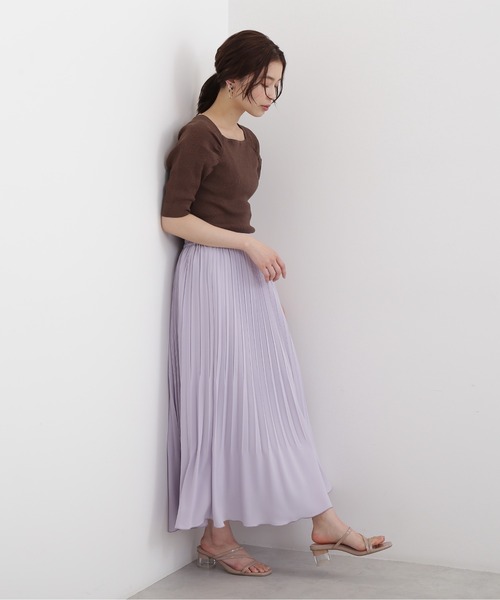 NATURAL BEAUTY BASIC（ナチュラルビューティーベーシック）の「ドルマンギャザーリブニット（ニット/セーター・レディース・ベージュ/ブラウン/ラベンダー・MEDIUM）」の19枚目の写真