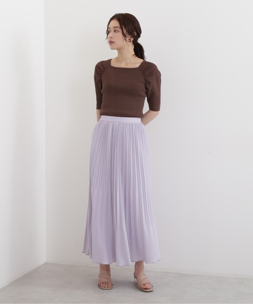 NATURAL BEAUTY BASIC（ナチュラルビューティーベーシック）の「ドルマンギャザーリブニット（ニット/セーター・レディース・ベージュ/ブラウン/ラベンダー・MEDIUM）」の20枚目の写真