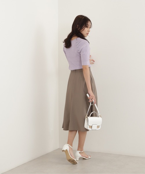 NATURAL BEAUTY BASIC（ナチュラルビューティーベーシック）の「ドルマンギャザーリブニット（ニット/セーター・レディース・ベージュ/ブラウン/ラベンダー・MEDIUM）」の8枚目の写真