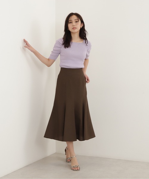 NATURAL BEAUTY BASIC（ナチュラルビューティーベーシック）の「ドルマンギャザーリブニット（ニット/セーター・レディース・ベージュ/ブラウン/ラベンダー・MEDIUM）」の10枚目の写真