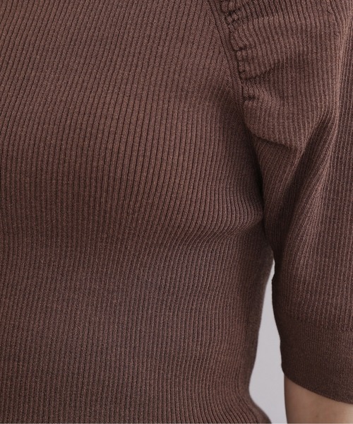 NATURAL BEAUTY BASIC（ナチュラルビューティーベーシック）の「ドルマンギャザーリブニット（ニット/セーター・レディース・ベージュ/ブラウン/ラベンダー・MEDIUM）」の22枚目の写真