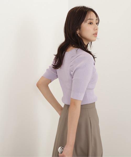 NATURAL BEAUTY BASIC（ナチュラルビューティーベーシック）の「ドルマンギャザーリブニット（ニット/セーター・レディース・ベージュ/ブラウン/ラベンダー・MEDIUM）」の14枚目の写真