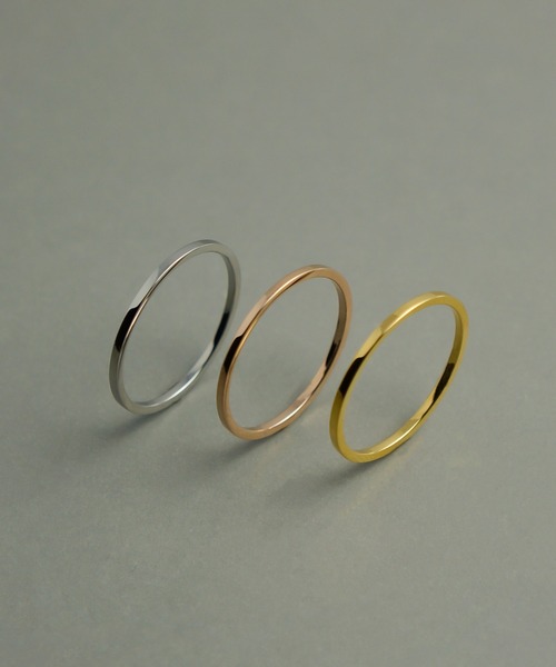 ieLS(イエルズ)の「金属アレルギー対応「ieLS」ペアリング ステンレス 1mmシンプル リング(リング・メンズ・シルバー/ゴールド/ピンクゴールド・13.5/9/16/11/12)」の2枚目の写真