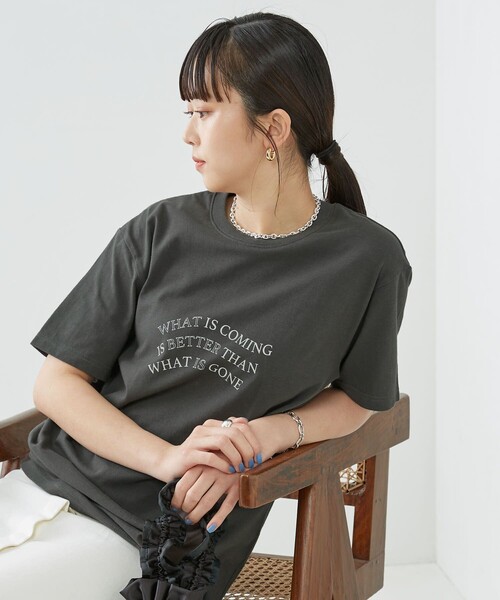 Firsthand（ファーストハンド）の「Firsthand/ファーストハンド オーガニックコットン プリントTシャツ（Tシャツ/カットソー・レディース・ホワイト/ピンク/スミクロ・FREE）」の5枚目の写真