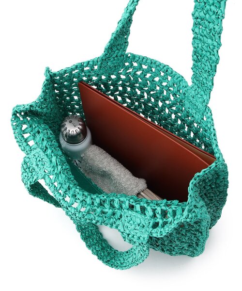 OPAQUE.CLIP（オペークドットクリップ）の「◆雑材ペーパーロゴトートバッグ（トートバッグ・レディース・ダークグリーン/サンドベージュ・00）」の15枚目の写真