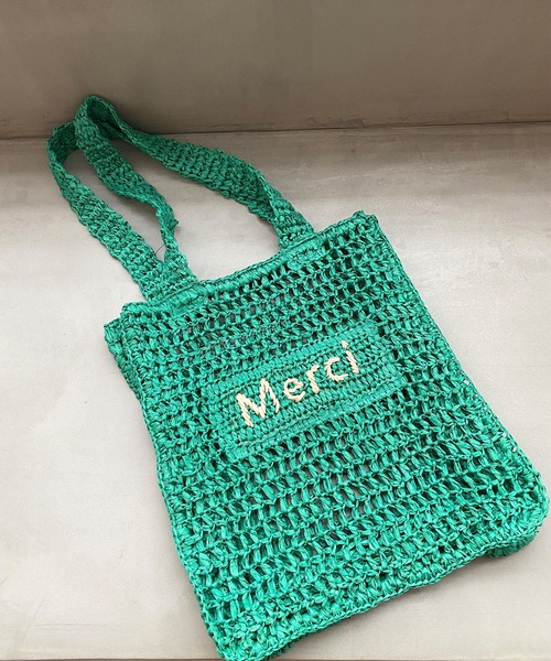 OPAQUE.CLIP（オペークドットクリップ）の「◆雑材ペーパーロゴトートバッグ（トートバッグ・レディース・ダークグリーン/サンドベージュ・00）」の2枚目の写真