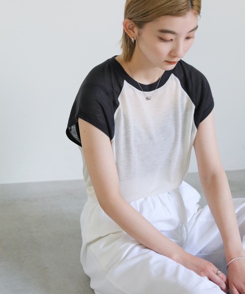 ラグランスリーブシアートップス（Tシャツ/カットソー）｜select