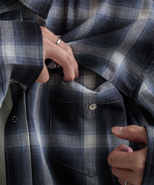 GLOSTER（グロスター）の「【GLOSTER/グロスター】オンブレチェック ウエスタンシャツ（シャツ/ブラウス・メンズ・ネイビー/レッド・M/L）」の17枚目の写真