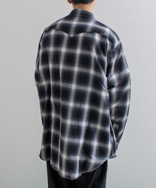 GLOSTER（グロスター）の「【GLOSTER/グロスター】オンブレチェック ウエスタンシャツ（シャツ/ブラウス・メンズ・ネイビー/レッド・M/L）」の14枚目の写真