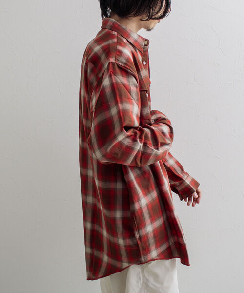 GLOSTER（グロスター）の「【GLOSTER/グロスター】オンブレチェック ウエスタンシャツ（シャツ/ブラウス・メンズ・ネイビー/レッド・M/L）」の5枚目の写真