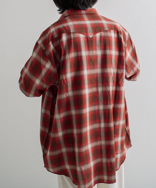 GLOSTER（グロスター）の「【GLOSTER/グロスター】オンブレチェック ウエスタンシャツ（シャツ/ブラウス・メンズ・ネイビー/レッド・M/L）」の13枚目の写真