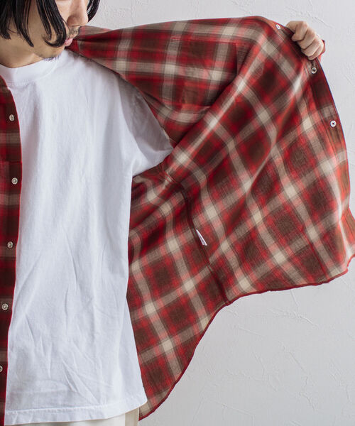 GLOSTER（グロスター）の「【GLOSTER/グロスター】オンブレチェック ウエスタンシャツ（シャツ/ブラウス・メンズ・ネイビー/レッド・M/L）」の22枚目の写真