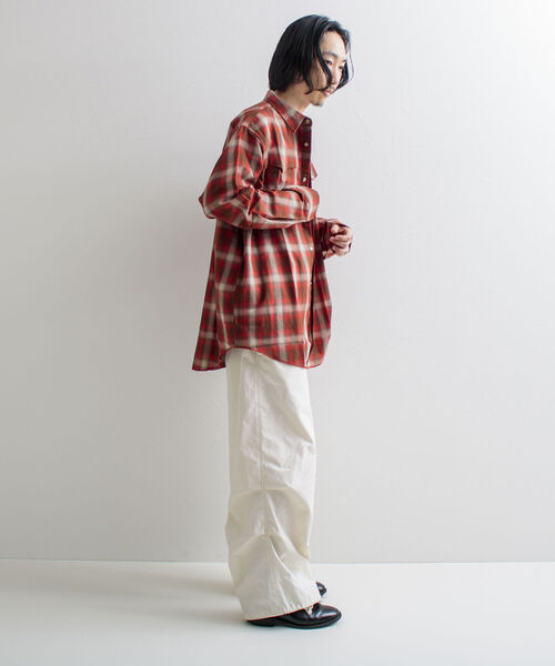 GLOSTER（グロスター）の「【GLOSTER/グロスター】オンブレチェック ウエスタンシャツ（シャツ/ブラウス・メンズ・ネイビー/レッド・M/L）」の10枚目の写真