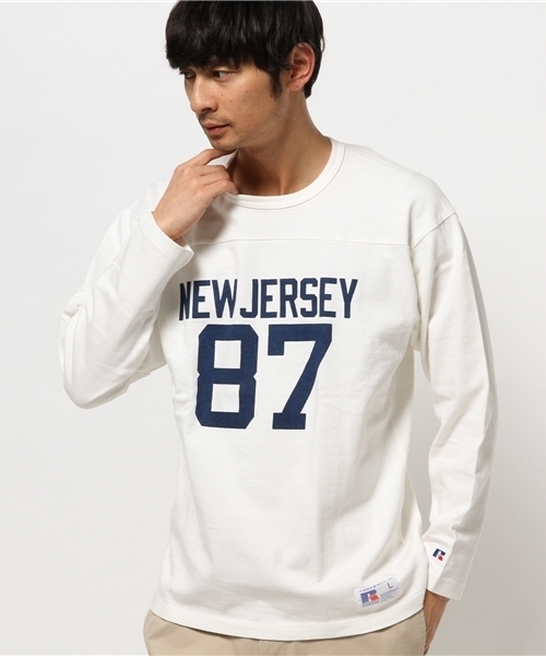 OUTLET(アウトレット)の「【Ciaopanic】RUSSELL別注フットボールTEE(Tシャツ/カットソー・メンズ・ホワイト/ネイビー・LARGE/MEDIUM)」の2枚目の写真