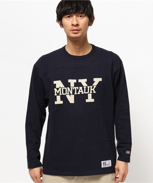 OUTLET(アウトレット)の「【Ciaopanic】RUSSELL別注フットボールTEE(Tシャツ/カットソー・メンズ・ホワイト/ネイビー・LARGE/MEDIUM)」の3枚目の写真