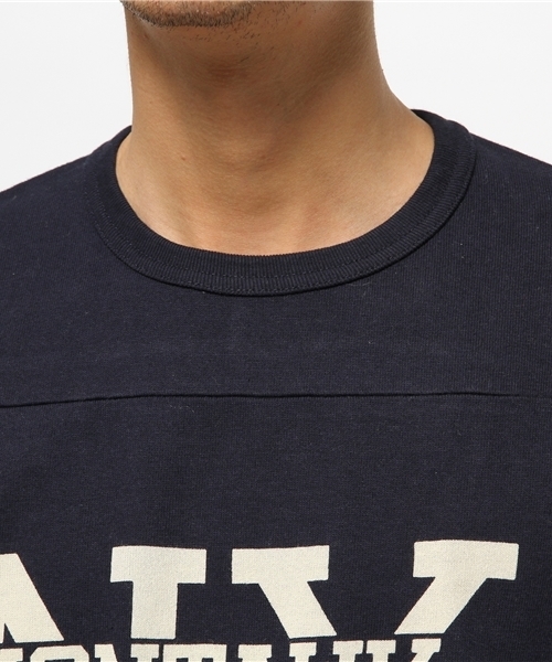 OUTLET(アウトレット)の「【Ciaopanic】RUSSELL別注フットボールTEE(Tシャツ/カットソー・メンズ・ホワイト/ネイビー・LARGE/MEDIUM)」の6枚目の写真