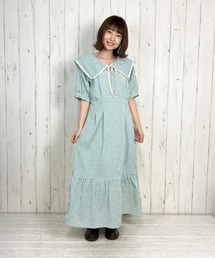 paravion | チェックビッグカラーワンピース(ワンピース)