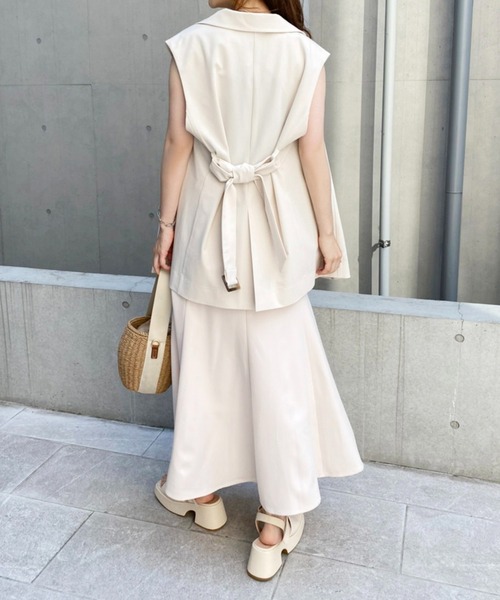 one after another NICE CLAUP（ワンアフターアナザーナイスクラップ）の「スタイルアップが叶う　フロントスリットマーメイドスカート（スカート・レディース・ブラック/ブラウン/チェック/アイボリー・SMALL/MEDIUM）」の17枚目の写真