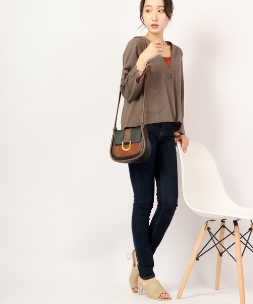 A.N.L（エーエヌエル　レーベル）の「A.N.L 麻１００％　ノーカラーブルゾン　ジャケット（ノーカラージャケット・レディース・チャコールグレー/ベージュ/ネイビー・38）」の16枚目の写真