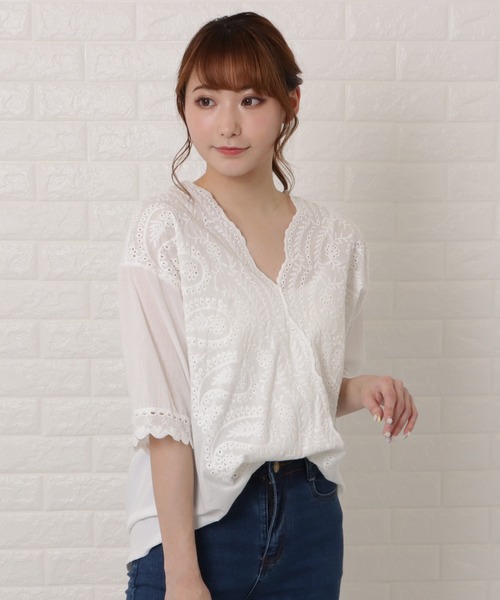 Lace Ladies(レースレディース)の「レース刺繍ブラウス(シャツ/ブラウス・レディース・ホワイト・XL/M/L/S)」の13枚目の写真