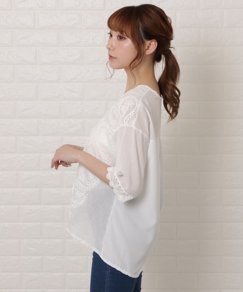 Lace Ladies(レースレディース)の「レース刺繍ブラウス(シャツ/ブラウス・レディース・ホワイト・XL/M/L/S)」の10枚目の写真