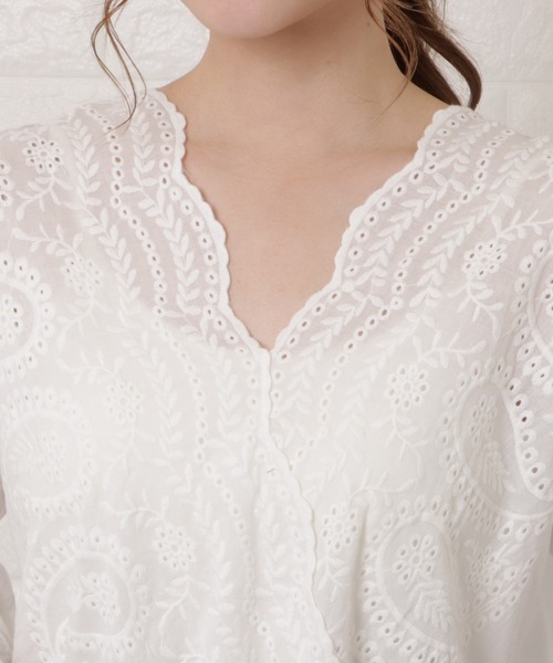 Lace Ladies(レースレディース)の「レース刺繍ブラウス(シャツ/ブラウス・レディース・ホワイト・XL/M/L/S)」の7枚目の写真
