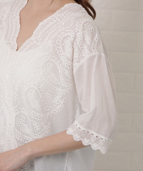 Lace Ladies(レースレディース)の「レース刺繍ブラウス(シャツ/ブラウス・レディース・ホワイト・XL/M/L/S)」の6枚目の写真