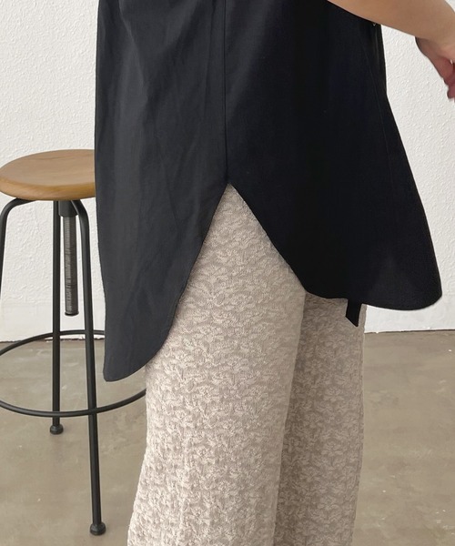 Shelly island(シェリーアイランド)の「ハーフスリーブタックシャツ(シャツ/ブラウス・レディース・ホワイト/ブラック・FREE)」の21枚目の写真