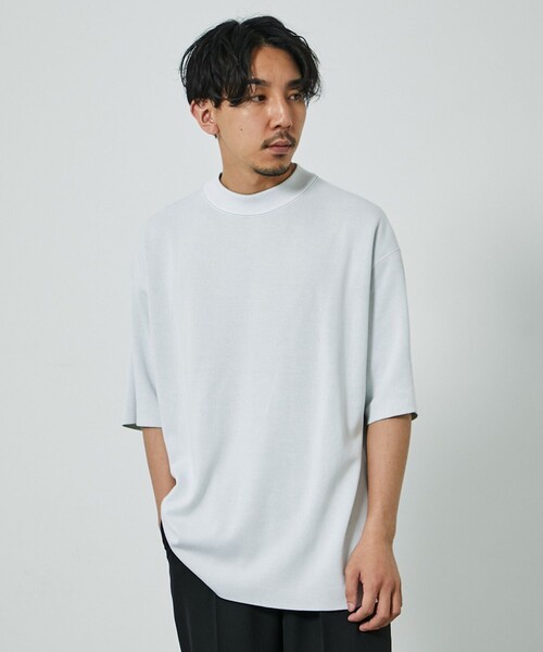 PUBLIC TOKYO（パブリックトウキョウ）の「くるりサマーニットTシャツ/2WAYリバーシブル（Tシャツ/カットソー・メンズ・ブラック/ベージュ/グレー/サックスブルー/ミント・1/2/3）」の12枚目の写真