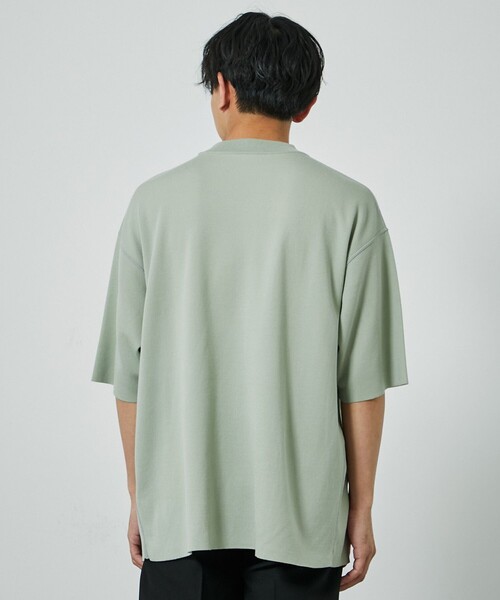 PUBLIC TOKYO（パブリックトウキョウ）の「くるりサマーニットTシャツ/2WAYリバーシブル（Tシャツ/カットソー・メンズ・ブラック/ベージュ/グレー/サックスブルー/ミント・1/2/3）」の15枚目の写真