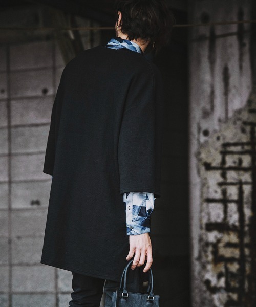 NO ID.(ノーアイディ)の「mlt3898-ハーフスリーブキーネックロングPO プルオーバー(Tシャツ/カットソー・メンズ・ブルーグリーン/ブラック/グレー/ホワイト・ONE SIZE)」の7枚目の写真