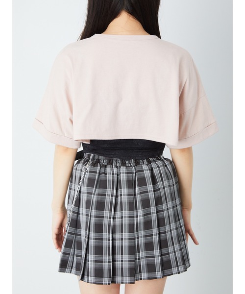 Ank Rouge（アンクルージュ）の「デビルハートクロップドゆるTE（Tシャツ/カットソー・レディース・ホワイト/ブラック/ピンク・M）」の7枚目の写真