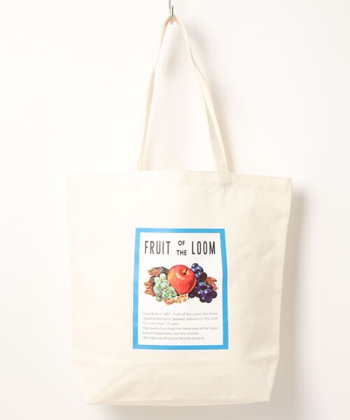 FRUIT OF THE LOOM（フルーツオブザルーム）の「CAL PRINT PL TOTE /トートバッグ / A4 / カジュアル / ロゴ / プリント / 刺繍 / 大容量 / キャンバス（トートバッグ・メンズ・アイボリー/ブラック系その他・FREE）」の2枚目の写真