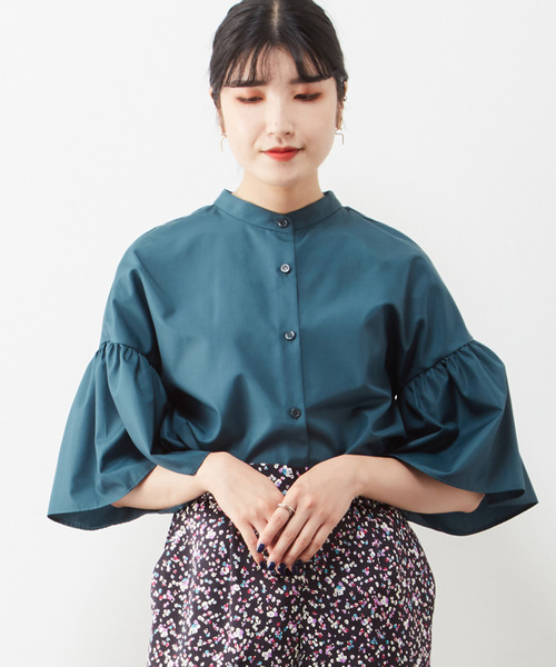 Tiara（ティアラ）の「ギャザースリーブ2WAYブラウス（シャツ/ブラウス・レディース・プラム/グリーン/ブラック・FREE）」の3枚目の写真