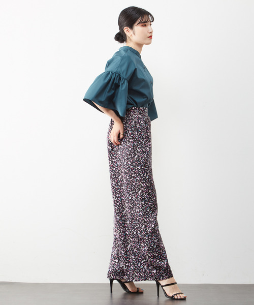 Tiara（ティアラ）の「ギャザースリーブ2WAYブラウス（シャツ/ブラウス・レディース・プラム/グリーン/ブラック・FREE）」の13枚目の写真