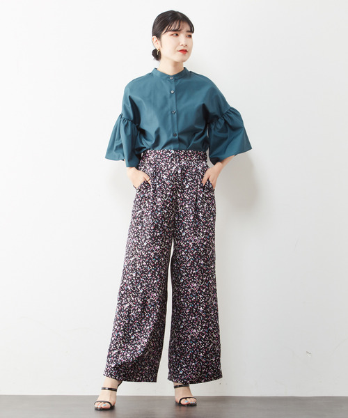 Tiara（ティアラ）の「ギャザースリーブ2WAYブラウス（シャツ/ブラウス・レディース・プラム/グリーン/ブラック・FREE）」の14枚目の写真