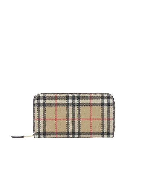 BURBERRY（バーバリー）の「ヴィンテージチェック＆レザー ラウンドジップウォレット（財布・レディース・ベージュ×ブラック・ONE SIZE）」の4枚目の写真