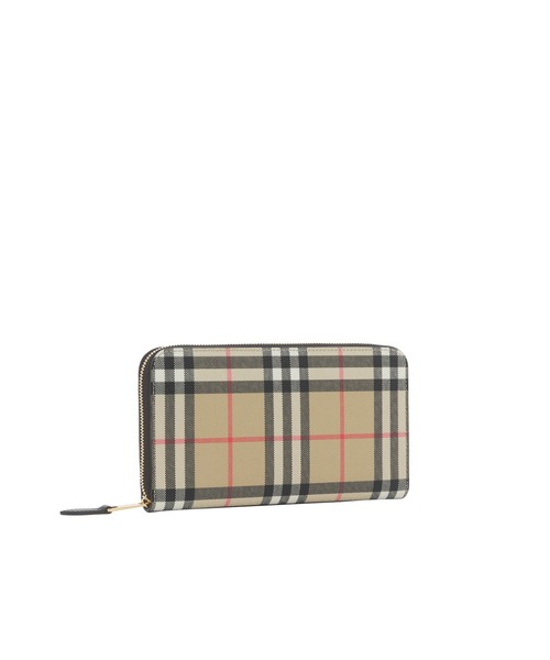 BURBERRY（バーバリー）の「ヴィンテージチェック＆レザー ラウンドジップウォレット（財布・レディース・ベージュ×ブラック・ONE SIZE）」の6枚目の写真