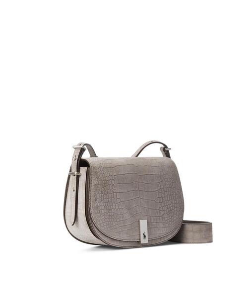 【美品】ポロラルフローレンPolo ID クロコエンボス サドルバッグ ポロラルフローレン/ショルダーバッグ/Polo ID クロコエンボスド