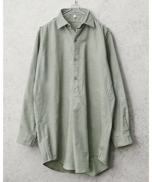 MILITARY(ミリタリー)の「実物 新品 デッドストック チェコ軍 1960’s プルオーバー グランパシャツ(シャツ/ブラウス・メンズ・グリーン系その他・40/41/43/37/38/39/44)」の1枚目の写真