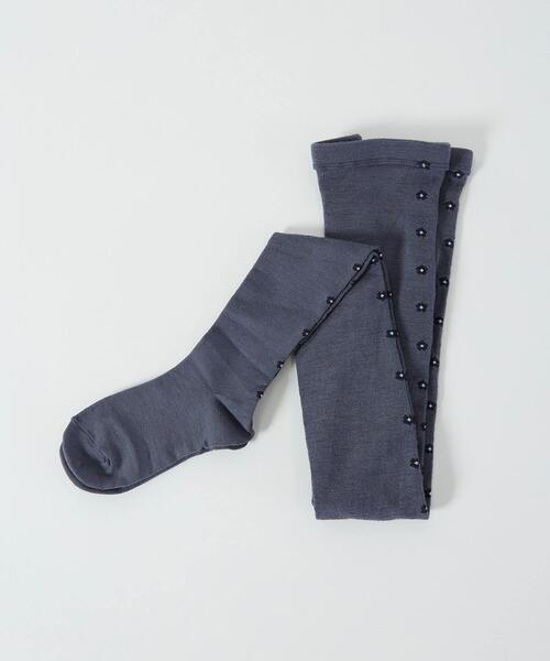 ADIEU TRISTESSE(アデュートリステス)の「バックフラワータイツ(タイツ/ストッキング・レディース・ブルー/チャコール・FREE)」の2枚目の写真