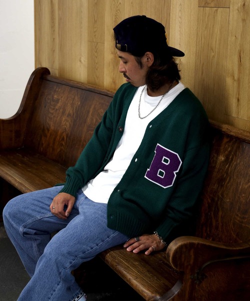 BACK NUMBER(バックナンバー)の「【BACK NUMBER】レタードカーディガン(カーディガン/ボレロ・メンズ・グリーン/オレンジ・M/L/XL)」の5枚目の写真