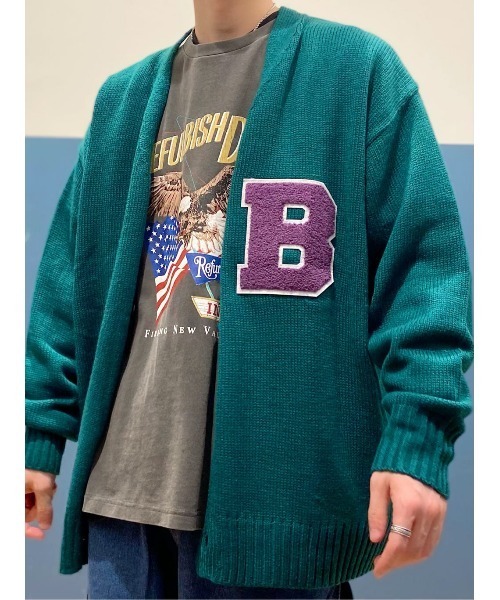 BACK NUMBER(バックナンバー)の「【BACK NUMBER】レタードカーディガン(カーディガン/ボレロ・メンズ・グリーン/オレンジ・M/L/XL)」の16枚目の写真
