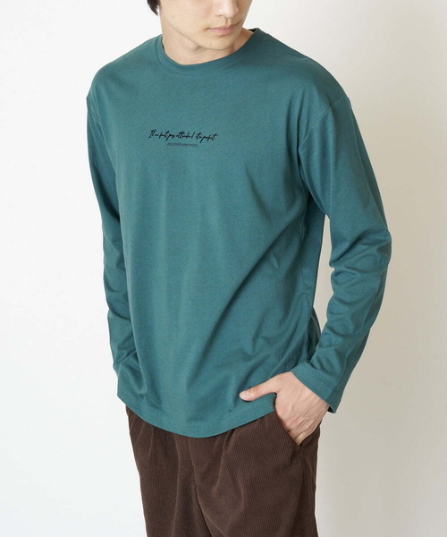 a.v.v(アーヴェヴェ)の「【S-XXL】ミニロゴセミワイドシルエットカットソー(Tシャツ/カットソー・メンズ・グリーン/ホワイト/ライトブルー・46/50/48/52/44)」の2枚目の写真