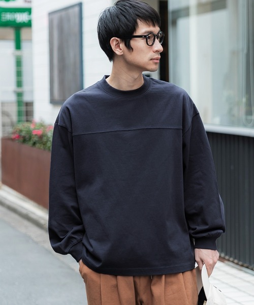 coca（coca）（コカ）の「ヘビーウェイト フットボールロングTシャツ（Tシャツ/カットソー・メンズ・オレンジ/ホワイト/ブラック/ダークグリーン/ネイビー/ベージュ/グレー/ターコイズブルー/カーキ/ピンク/ブルー/ライトベージュ/チャコール/グレイッシュベージュ/ワイン・M/L/XL）」の10枚目の写真