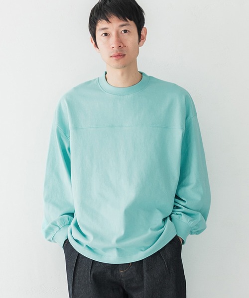 coca（coca）（コカ）の「ヘビーウェイト フットボールロングTシャツ（Tシャツ/カットソー・メンズ・オレンジ/ホワイト/ブラック/ダークグリーン/ネイビー/ベージュ/グレー/ターコイズブルー/カーキ/ピンク/ブルー/ライトベージュ/チャコール/グレイッシュベージュ/ワイン・M/L/XL）」の11枚目の写真