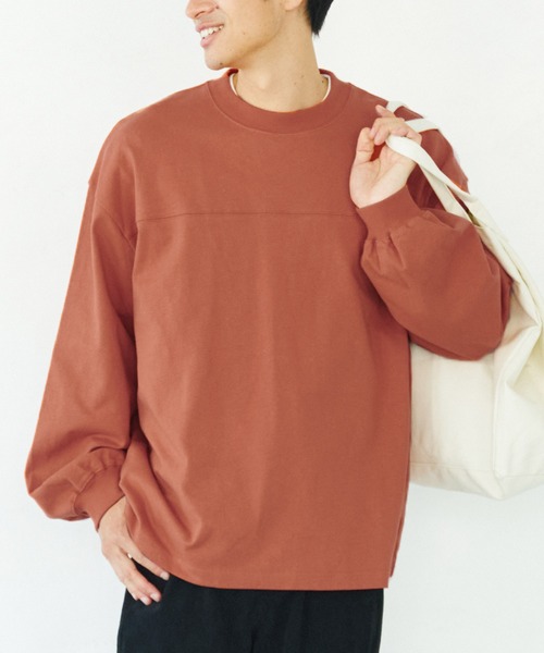 coca（coca）（コカ）の「ヘビーウェイト フットボールロングTシャツ（Tシャツ/カットソー・メンズ・オレンジ/ホワイト/ブラック/ダークグリーン/ネイビー/ベージュ/グレー/ターコイズブルー/カーキ/ピンク/ブルー/ライトベージュ/チャコール/グレイッシュベージュ/ワイン・M/L/XL）」の15枚目の写真