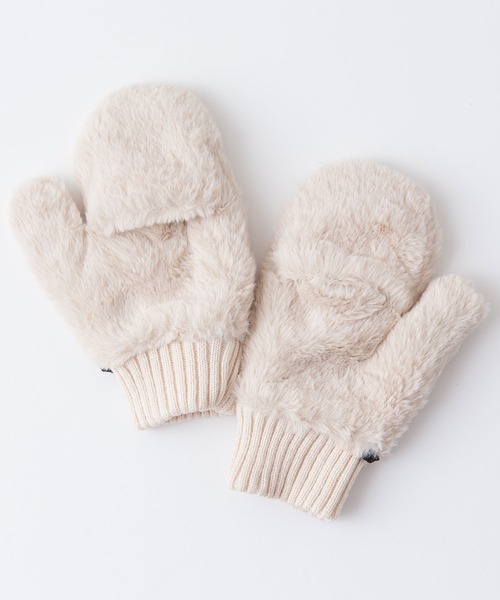 KANGOL（カンゴール）の「【KANGOL/カンゴール】取り外し可能ストラップ付 ミトングローブ　フェイクファー　手袋（手袋・レディース・ブラック/オレンジ/アイボリー/グレー・FREE）」の5枚目の写真